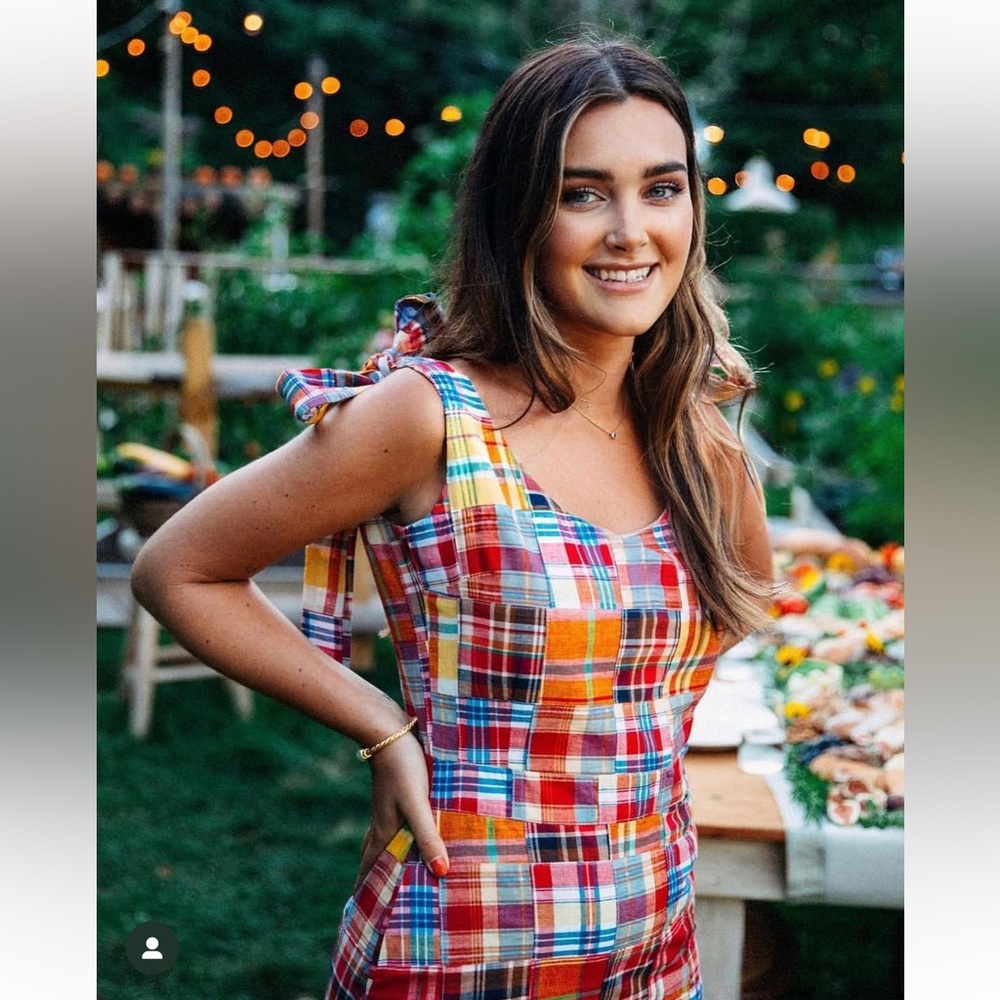 Kiel James Patrick Multicolor Plaid Maxi Dress